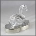 Crystal Swan Ornament, Solid Pewter Base Figurine 