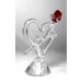 Red Rose Heart Crystal Figurine