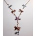 Multi Gemstone Earring and Necklace Set 9ct Solid Gold 