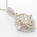 Sterling Silver Jewelry Filigree Diamond Pendant