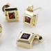 Garnet Pendant and Earring Set 9ct Solid Gold 