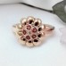 9ct Gold Garnet and Diamond Floral Ring 
