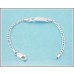 6 Inch Sterling Silver Baby Child Heart Figaro ID Name Bracelet