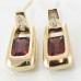 Solid 9ct Gold Garnet and Diamond Earrings