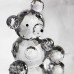 Crystal Teddy Bear  Ornament, Solid Crystal Figurine 