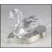 Crystal Swan Ornament, Solid Pewter Base Figurine 