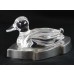 Crystal Duck Figurine on a Solid Pewter Base