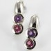 Solid 9ct White Gold Amethyst and Tourmaline Earrings