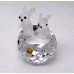 Crystal Ornament Miniature Rabbits 