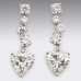 Heart Drop Moissanite Diamond Earrings 18ct White Gold 