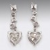 Heart Drop Moissanite Diamond Earrings 18ct White Gold 