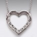 18ct White Gold Moissanite Heart Shaped Diamond Pendant 