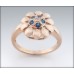 9ct Gold  Sapphire and Diamond Floral Ring