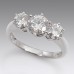 Diamond Moissanite 3 Stone Dress Ring 18ct White Gold 