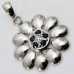9ct White Gold Sapphire and Diamond Floral Pendant