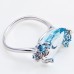 18ct Gold Diamond and Blue Topaz Cocktail Ring