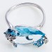 18k Diamond and Blue Topaz Cocktail Ring 