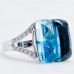 Diamond and Blue Topaz Cocktail Ring, 18ct White Gold