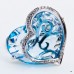 Diamond and Topaz  Heart Ring,18ct White Gold