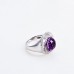 White Gold Ring and Pendant set, 18ct,  Amethyst and Diamonds