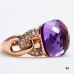 18ct Gold Cocktail Ring with Diamonds and Amethyst