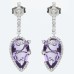 18k Diamond and Amethyst White Gold Ring, Pendant and Earring Set