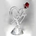 Red Rose Heart Crystal Figurine