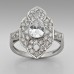 Sterling Silver Antique Inspired Cubic Zirconia Dress Ring
