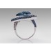 18ct White Gold Cocktail Ring, Blue Topaz Sapphire and Diamonds
