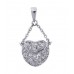 Sterling Silver Necklace, Cz Bag Pendant