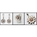 9ct White Gold Garnet and Diamond Floral Ring Pendant Earring Set